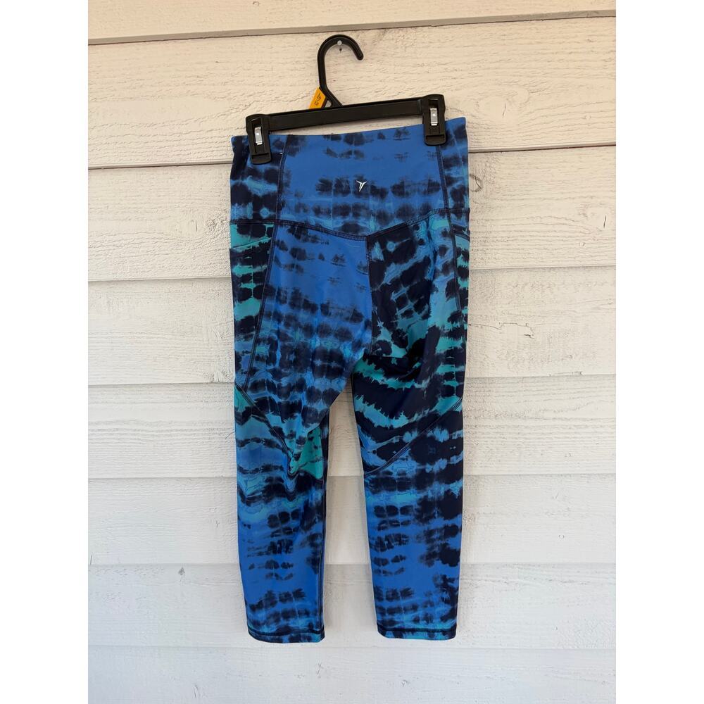 Old Navy Active Go-Dry Blue Tie Dye Leggings Size M High Rise Workout Pants - Picture 4 of 4